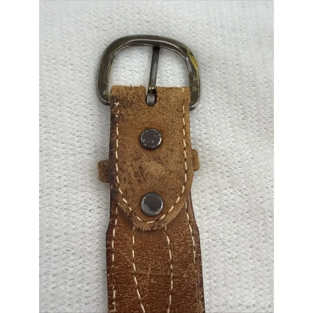 Vintage Justin 611N Leather Ranger Belt Gunslinger Figure 8 Stitch Roughout 38